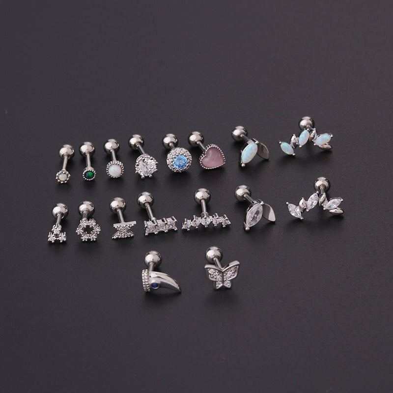 1Piece Heart Piercing Earrings for Women Earrings 2022 Jewelry Stainless Steel Butterfly Wings Stud Earrings for Mother Day