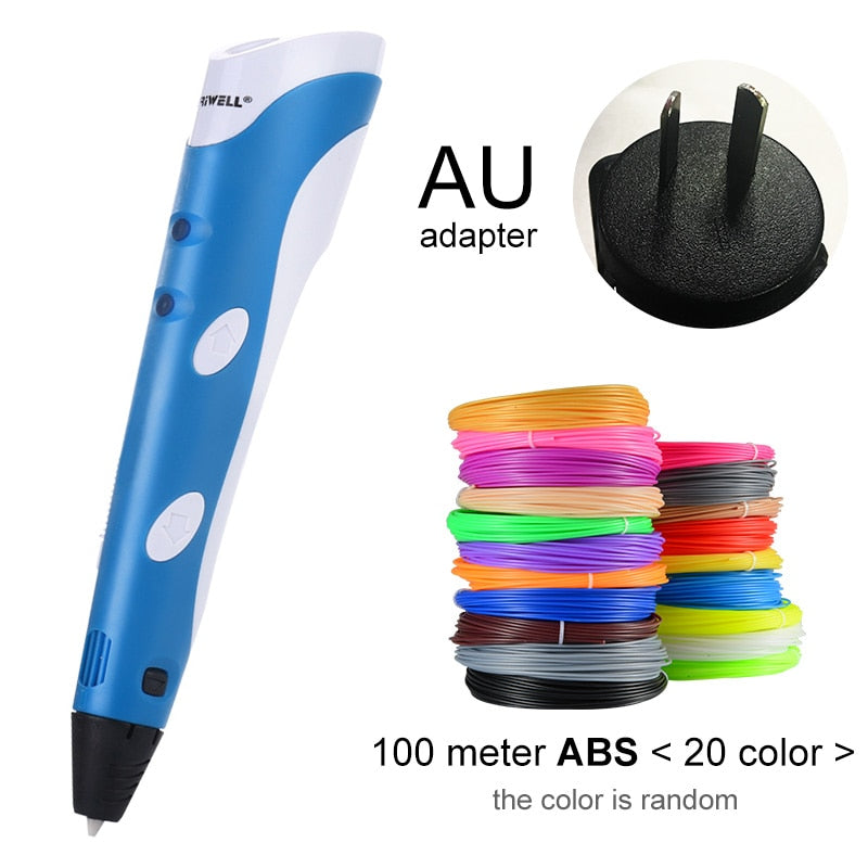 3D Pen Model 3D Printer Drawing Magic Printing Pens With 100M Plastic ABS Filament School Supplies For Kid Birthday Gifts