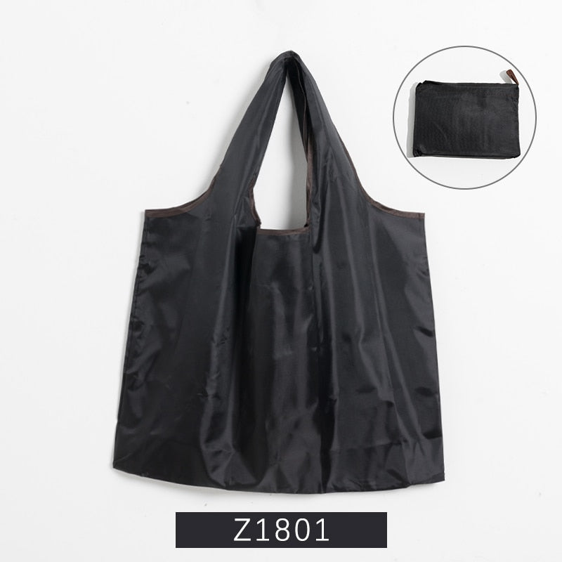 Folding Shopping Bag Eco-friendly Reusable Portable Shoulder Handbag for Travel Grocery Fashion Pocket Tote Bags