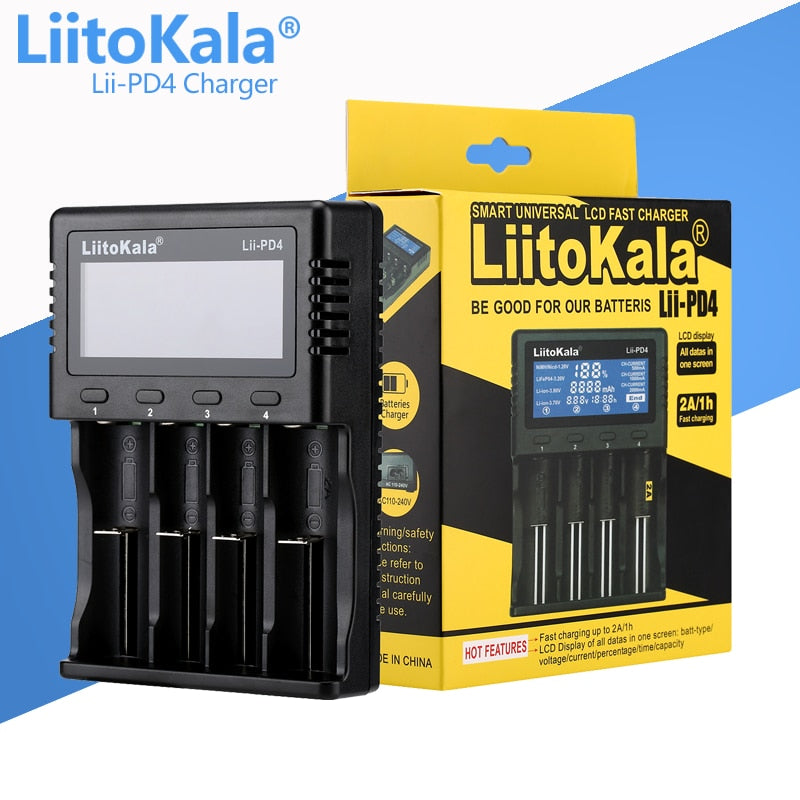 LiitoKala Lii-PD2 Lii-PD4 Lii-S8 Lii-500 Lii-600 Lii-PL2 battery Charger for 18650 26650 21700 AA AAA 3.7V lithium NiMH battery