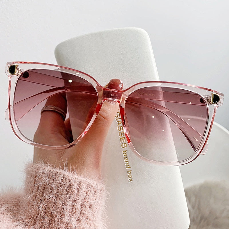 Fashion Oversized Sunglasses Woman Brand Designer Vintage Square Sun Glasses Female Big Frame Gradient Shades Oculos De Sol