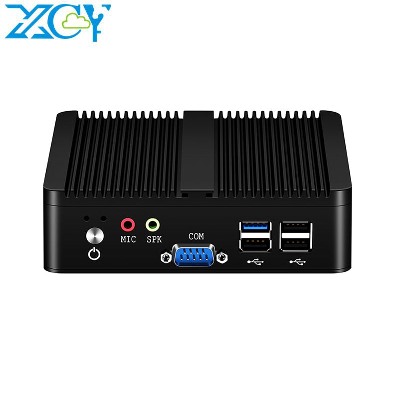 XCY Fanless Mini Pc Intel Celeron J1900 J2900 Windows 10 7 Linux Thin Client Minipc Pfsense Micro 2 Lan Port Desktop Computer PC