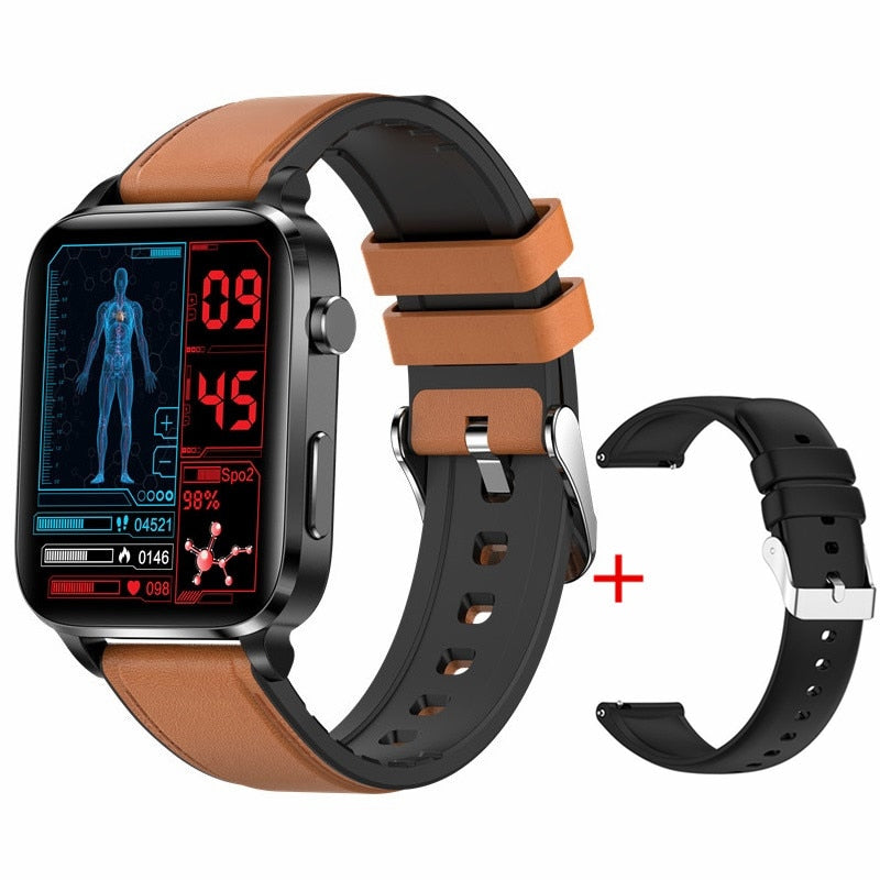 F100 Thermometer Smart Watch Blood Glucose Men Sangao Laser Treat Health Heart Rate Blood Pressure Sport Monitoring Smartwatch