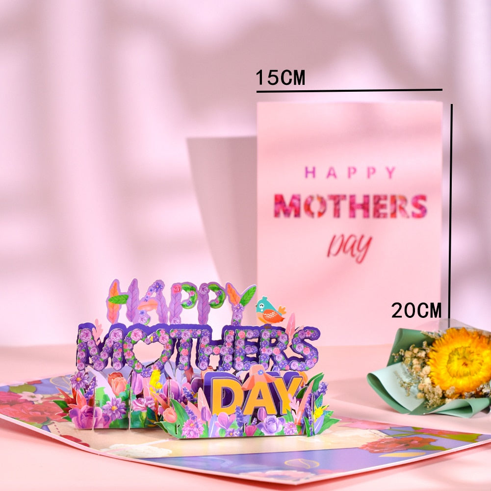 Pop-Up Flower Card Flora 3D Greeting Card for Birthday Mothers Father&#39;s Day Graduation Wedding Anniversary Get Well Sympathy