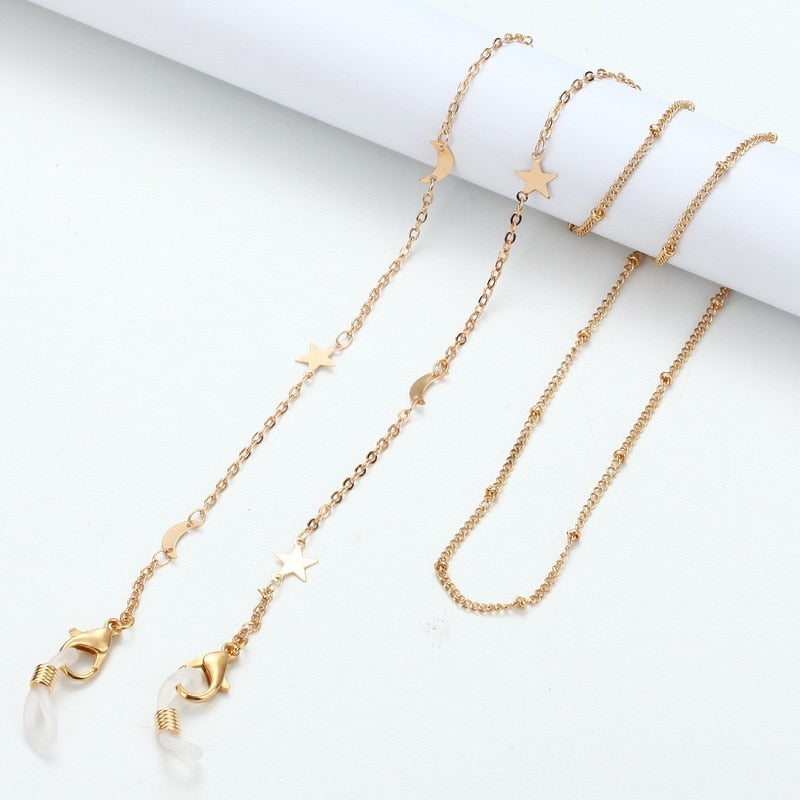 2023 Fashion Pearl Zircon Glasses Chain Neck New Jewelry for Women Rose Charm Sunglasses Mask Holder Lanyard Glasses Accessories