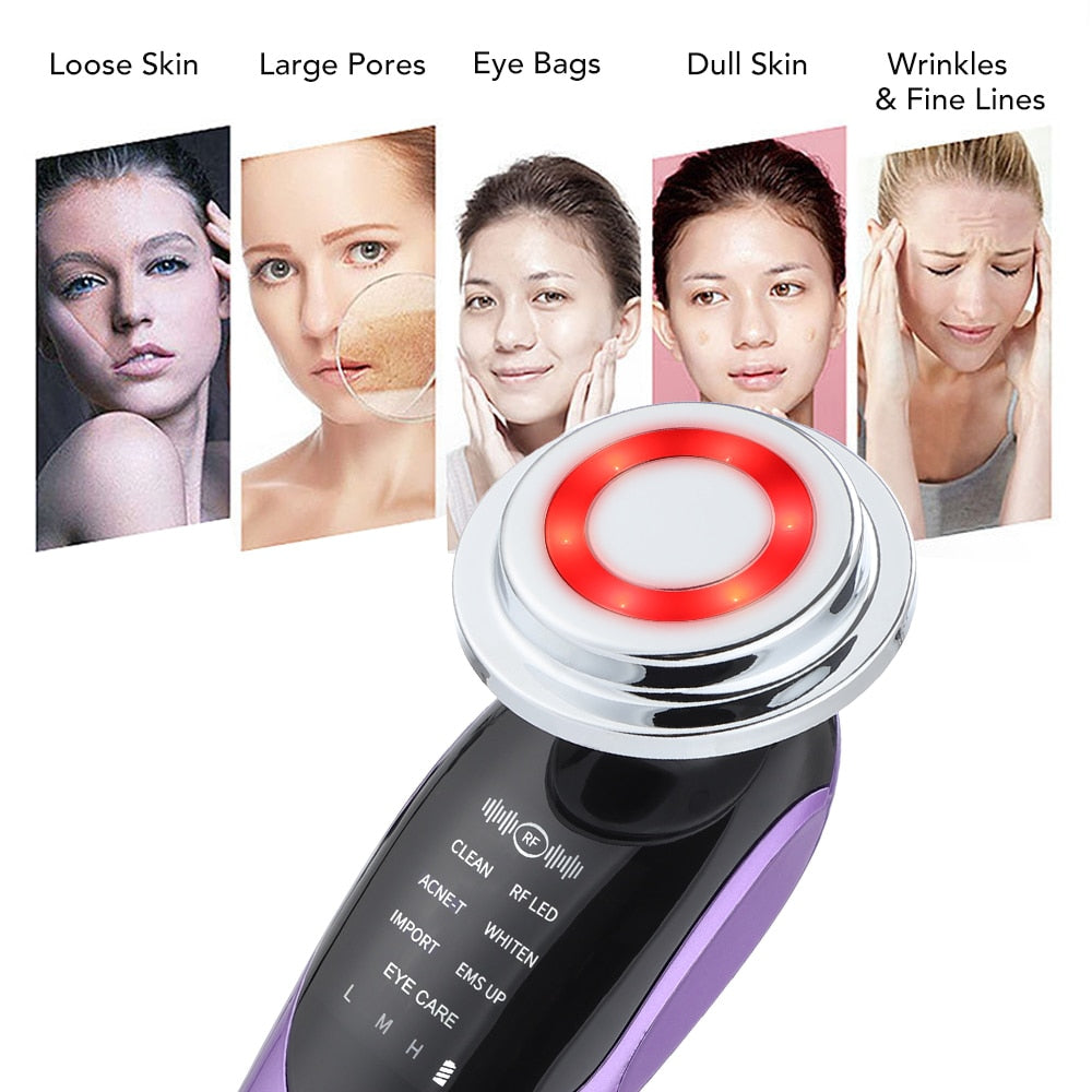 7 in 1 Face Lift Devices EMS RF Microcurrent Skin Rejuvenation Facial Massager