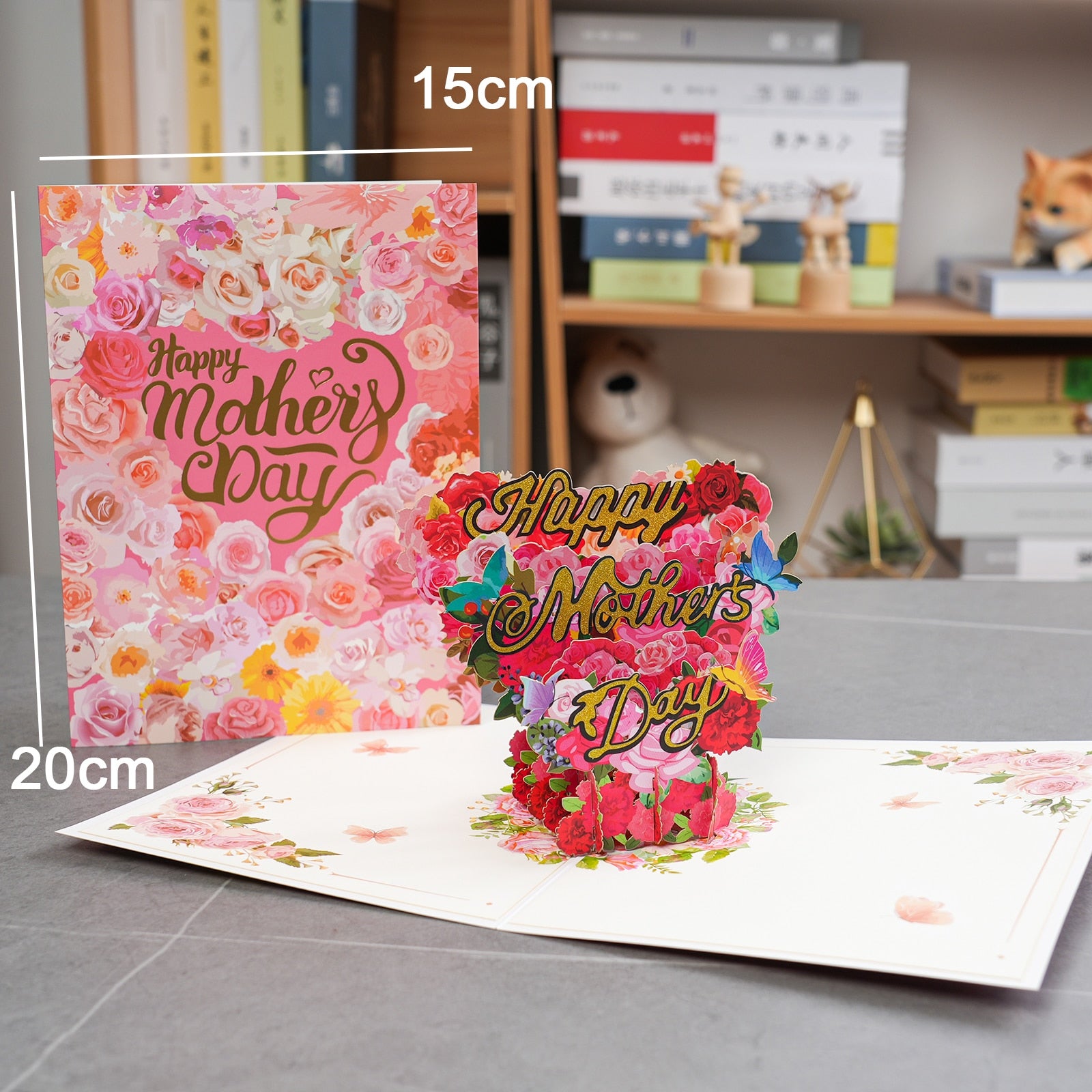 Pop-Up Flower Card Flora 3D Greeting Card for Birthday Mothers Father&#39;s Day Graduation Wedding Anniversary Get Well Sympathy