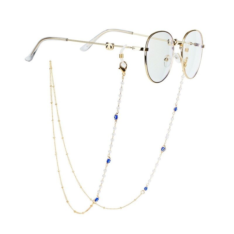 2023 Fashion Pearl Zircon Glasses Chain Neck New Jewelry for Women Rose Charm Sunglasses Mask Holder Lanyard Glasses Accessories