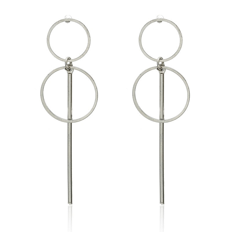 Round Dangle Drop Earrings for Women Geometric Statement Earrings Metal Lager Long Earrings Jewelry Gift