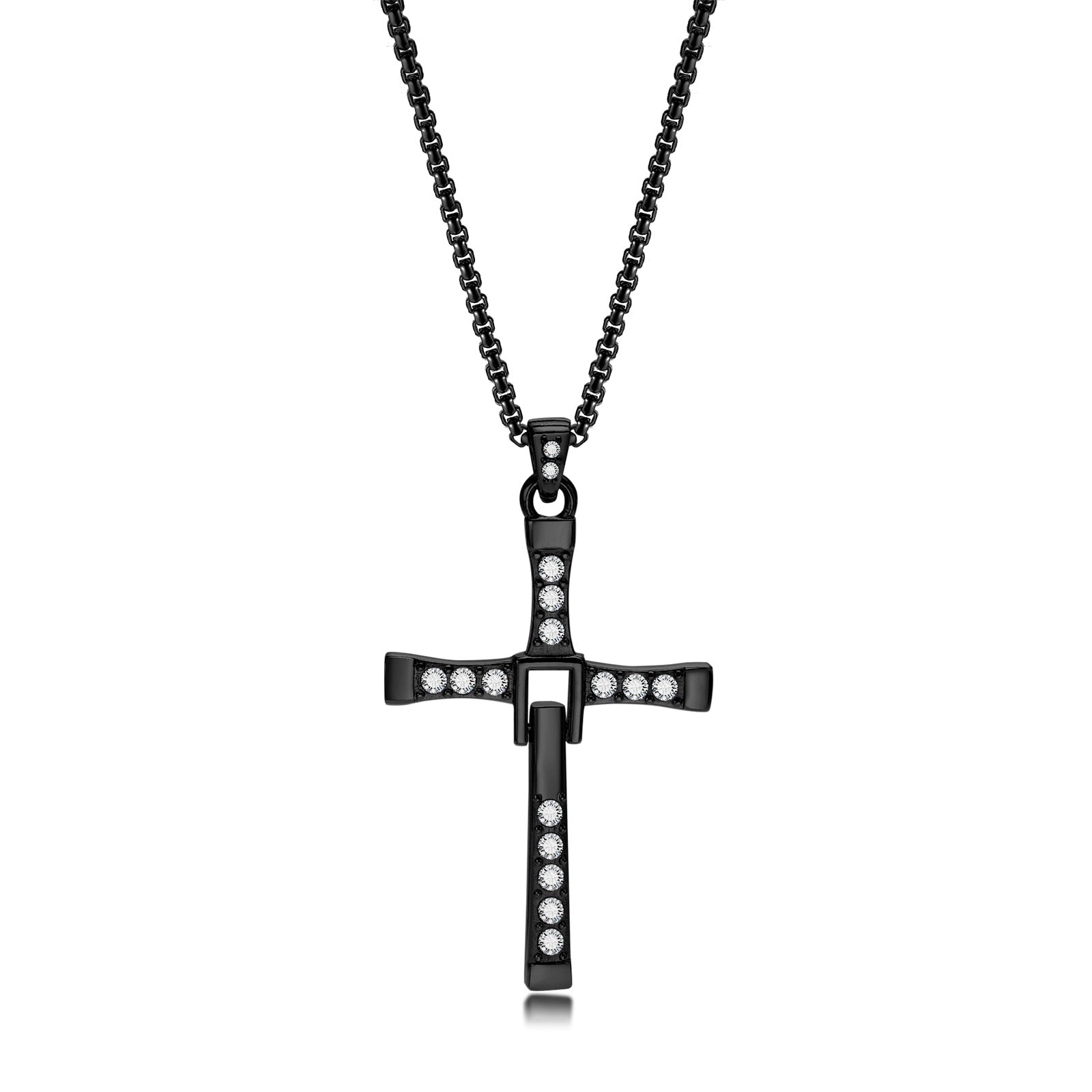 Meaeguet Stainless Steel Cross Necklaces Pendants Fashion Movie jewelry The Fast and The Furious Toretto Men CZ Necklace