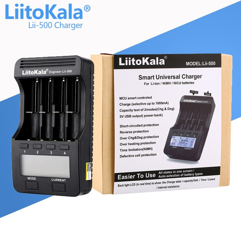 LiitoKala Lii-PD2 Lii-PD4 Lii-S8 Lii-500 Lii-600 Lii-PL2 battery Charger for 18650 26650 21700 AA AAA 3.7V lithium NiMH battery