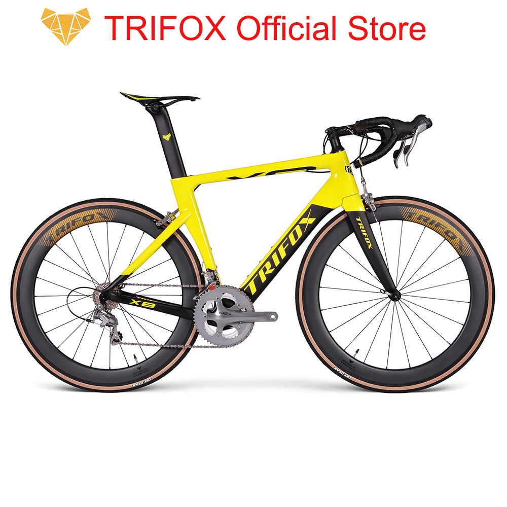 TRIFOX Official Store 700C AERO Full AERO Carbon V Brake Quick Release Fit for DI2 &amp; Mechanical Road Bike Frameset X8QR