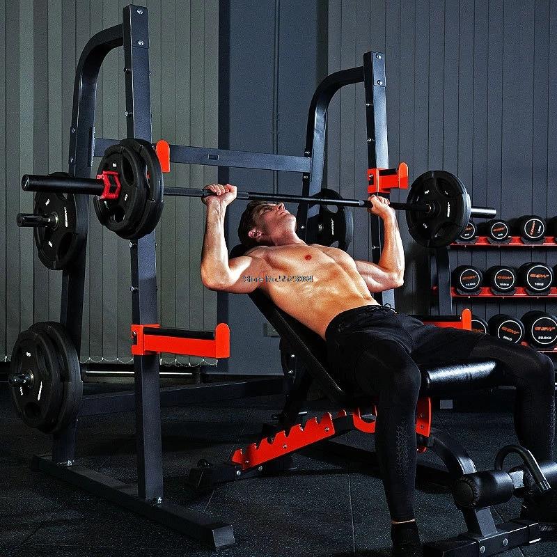Household Multifunctional Bench Press Weight Bench Barbell Bed Squat Rack Set Combination Dumbbell Bench Squat Device
