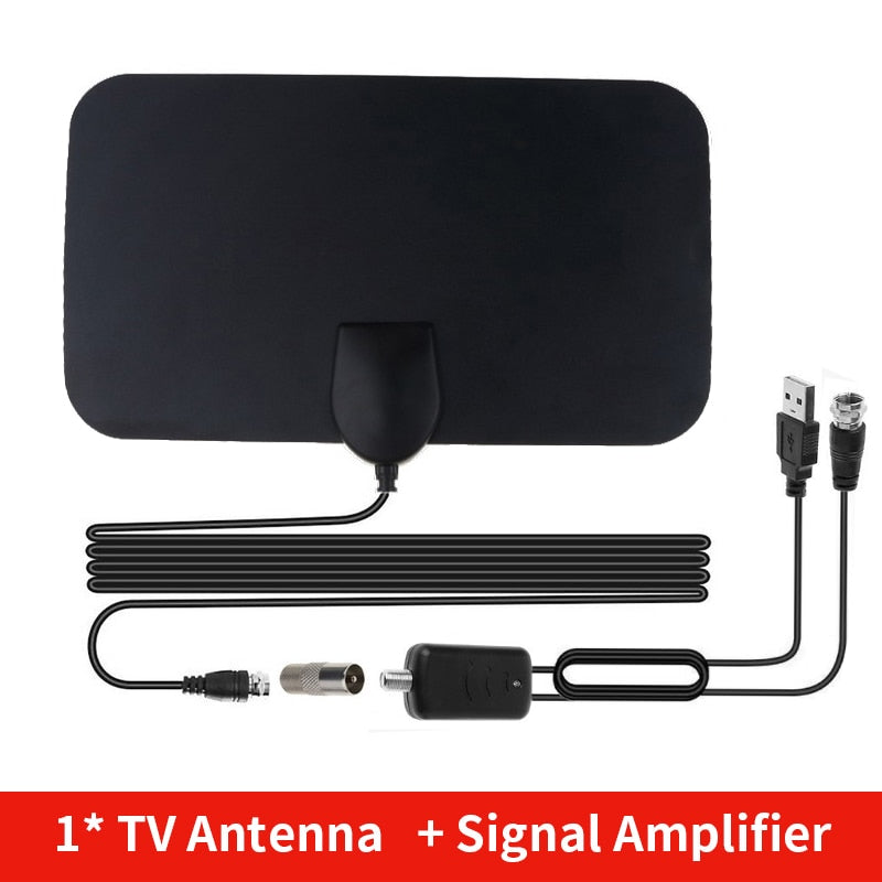 Kebidumei TV Antenna  4K 8K 25DB High Gain HD TV DTV Box Digital  EU Plug 3000 Miles Booster Active Indoor Aerial Flat Design