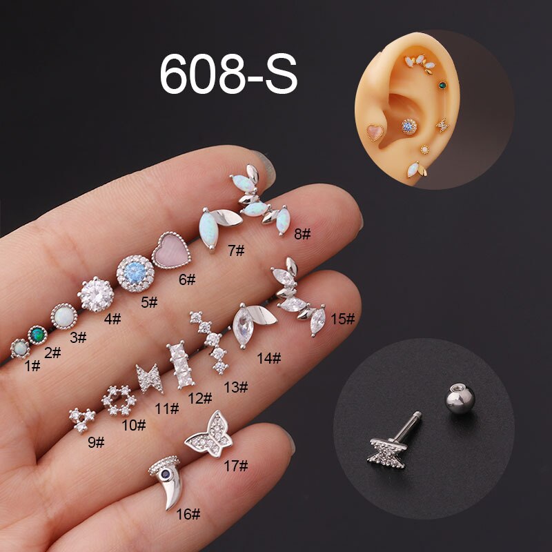 1Piece Heart Piercing Earrings for Women Earrings 2022 Jewelry Stainless Steel Butterfly Wings Stud Earrings for Mother Day