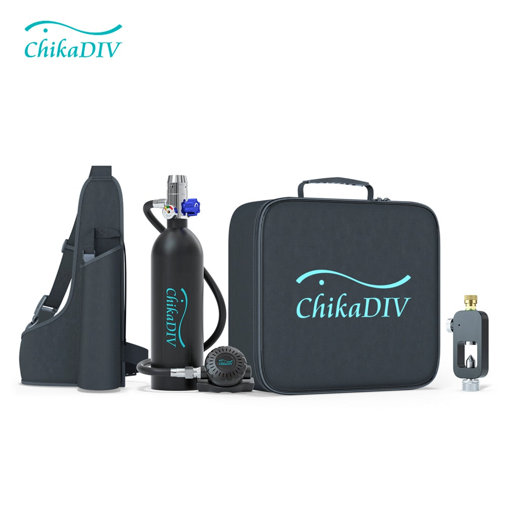 Chikadiv C400 1L Scuba Diving Equipment/Bottle/Cylinder Air Tank 15-20 Minutes Underwater Mini Scuba Oxygen Tank  Diving Gear