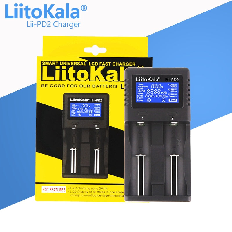 LiitoKala Lii-PD2 Lii-PD4 Lii-S8 Lii-500 Lii-600 Lii-PL2 battery Charger for 18650 26650 21700 AA AAA 3.7V lithium NiMH battery