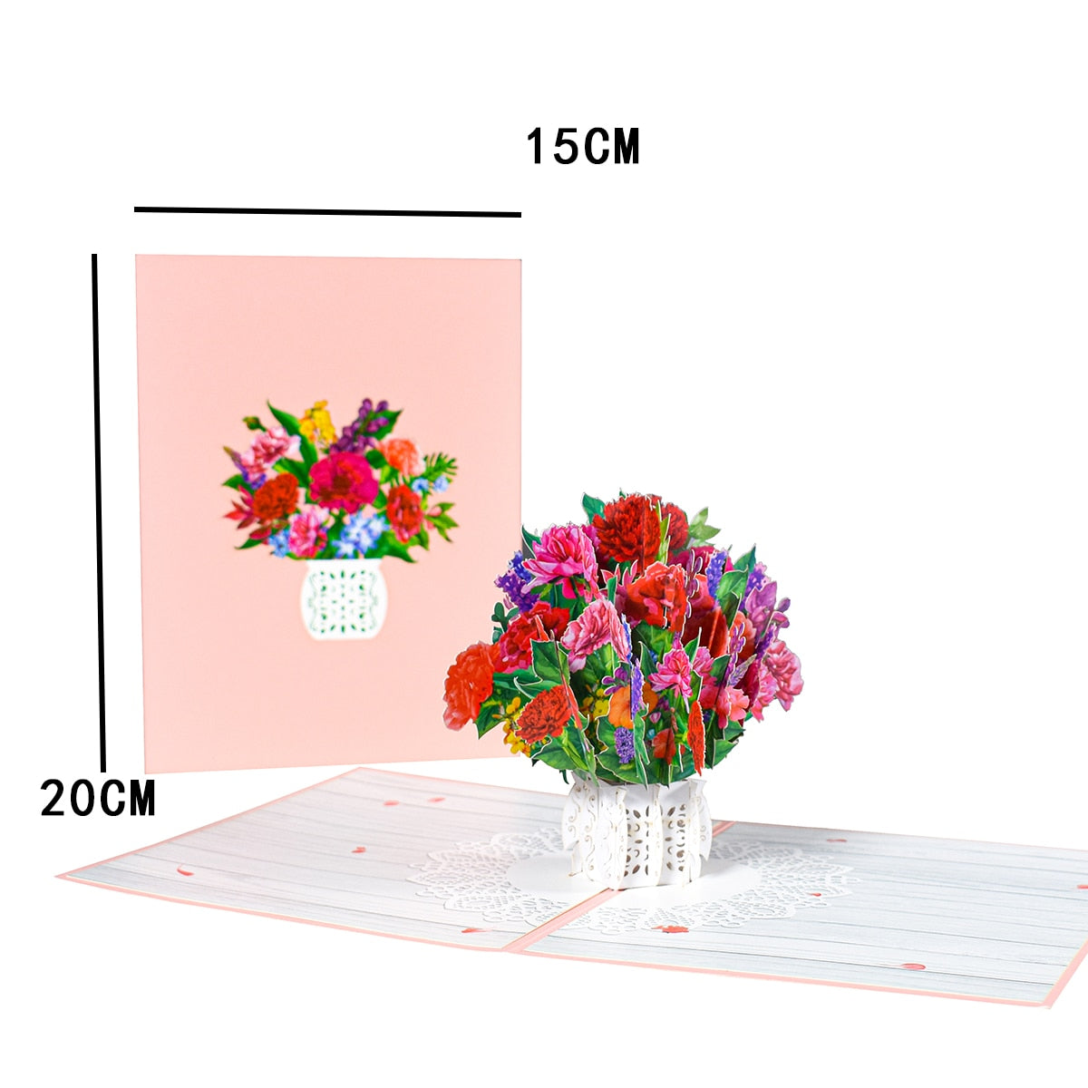 Pop-Up Flower Card Flora 3D Greeting Card for Birthday Mothers Father&#39;s Day Graduation Wedding Anniversary Get Well Sympathy