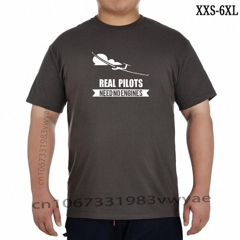Men Real Pilots Need No Engines Sailplane Or Glider design tshirt summer casual short sleevee round neck cotton funny t shirt