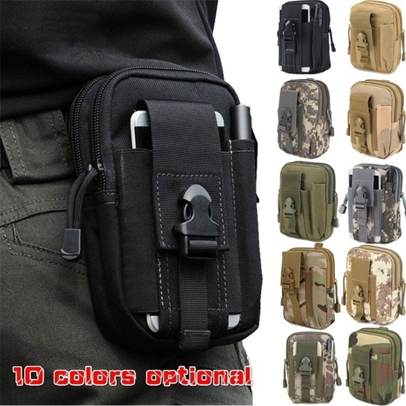Outdoor Men Waist Pack Bum Bag Pouch Waterproof Tactical Military Sport Hunting Belt Molle Nylon Mobile Phone Bags Travel Tools