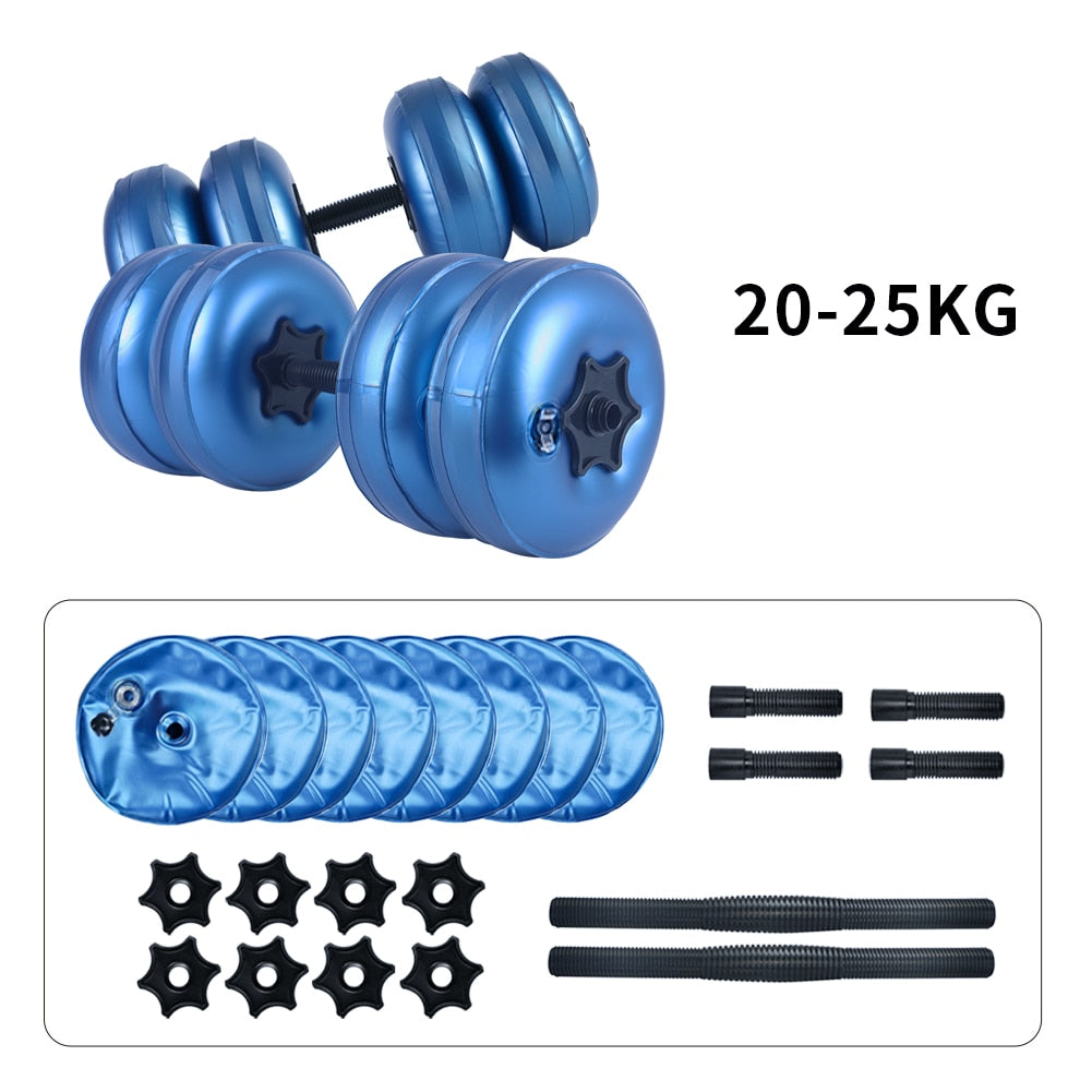 Travel Water Filled Dumbbells Set Gym Weights 20kg 30kg 60kg Portable Adjustable For Men Women Arm Muscle Training Home Fitness