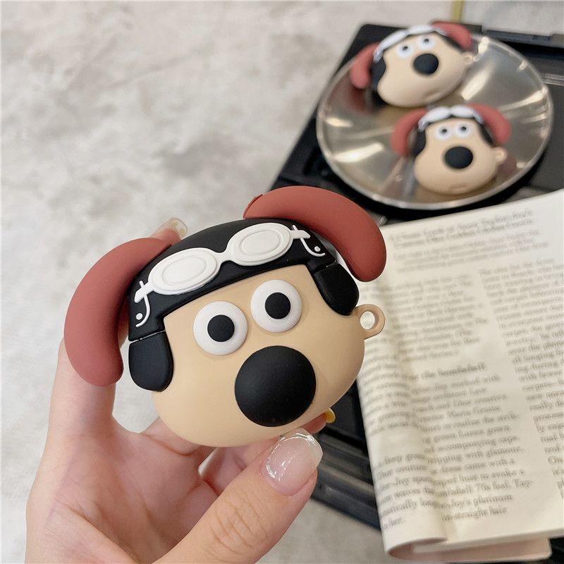 Earphone Pilot Dog Case for AirPods Pro2 Cartoon Soft Silicone Puppy Headphone Cases for AirPods 3 2 1 Headset Protective Covers