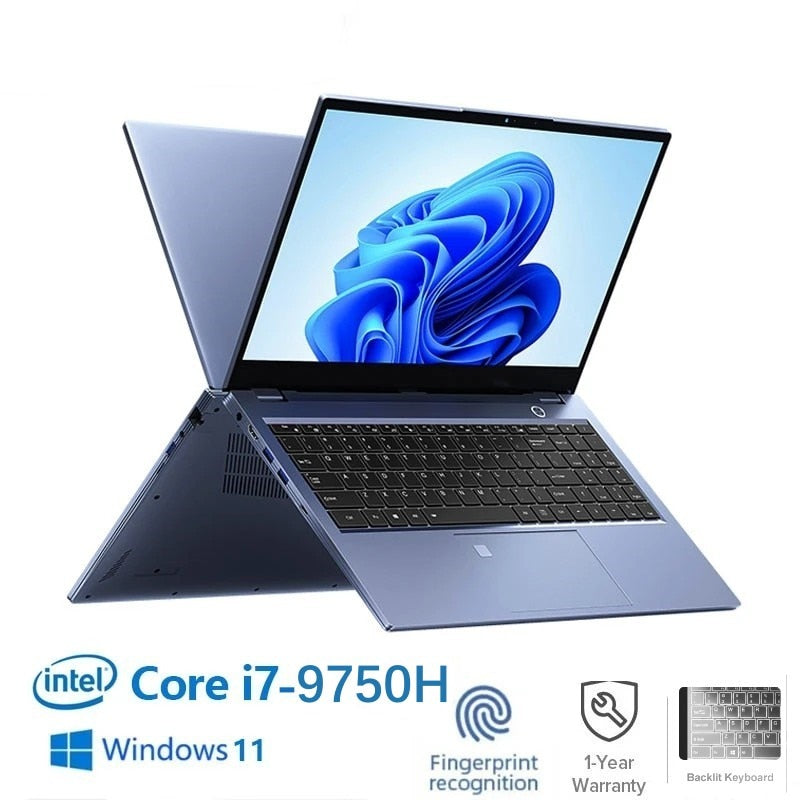 2023 Gaming Laptop Computer Office Business Notebooks Win11 15.6&quot; Intel Core I7-9750H Dual DDR4 64GB+2TB SSD RJ45 Type-C Camera